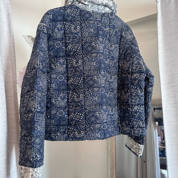 Blue Bandana Patterned Jacket with White Accents - Picture 2 of 6